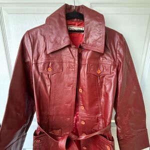 Vintage Women’s Genuine Leather Belted Jacket